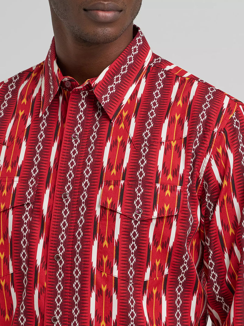 Load image into Gallery viewer, 112374909 - Wrangler Men's Checotah® Long Sleeve Western Snap Printed Shirt
