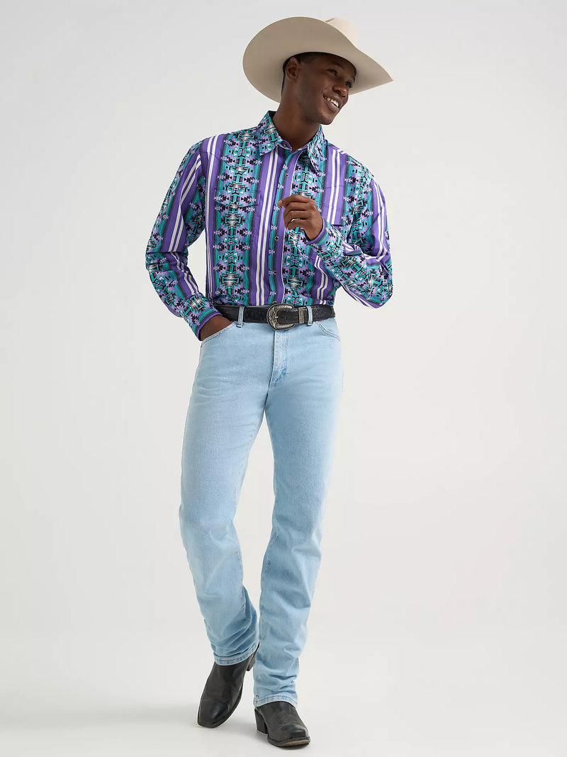 Load image into Gallery viewer, 112374916 - Wrangler Men's Checotah® Long Sleeve Western Snap Printed Shirt
