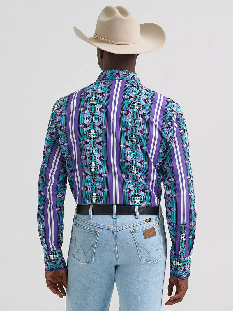 Load image into Gallery viewer, 112374916 - Wrangler Men's Checotah® Long Sleeve Western Snap Printed Shirt
