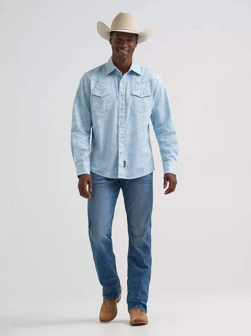 Load image into Gallery viewer, 112374976 - Wrangler Men's Retro® Premium Long Sleeve Western Snap Printed Shirt
