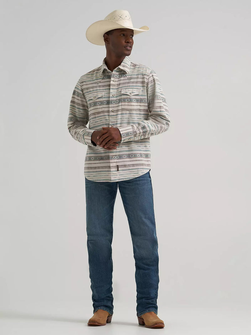 Load image into Gallery viewer, 112374977 - Wrangler Men's Retro® Premium Long Sleeve Western Snap Printed Shirt

