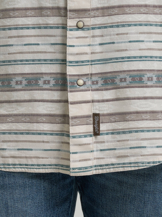 112374977 - Wrangler Men's Retro® Premium Long Sleeve Western Snap Printed Shirt