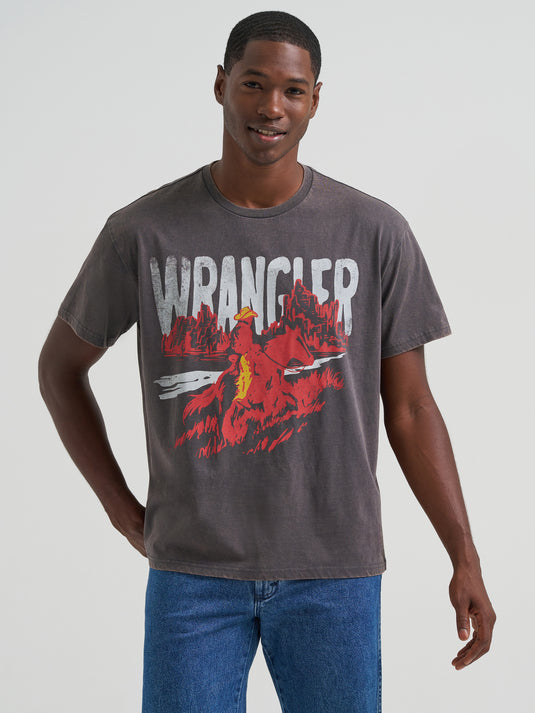 112375795 - Wrangler Graphic Short Sleeve T-Shirt - Vintage Fit - Charcoa