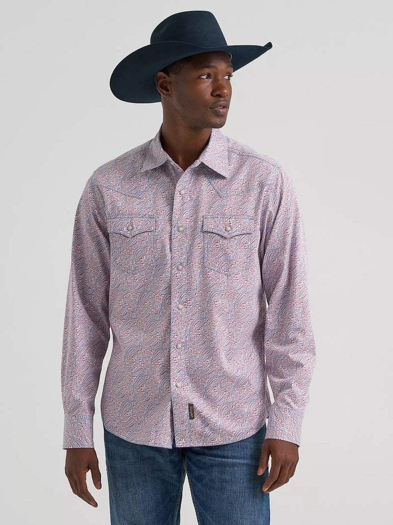 Load image into Gallery viewer, 112378796 - Wrangler Men's Retro® Premium Long Sleeve Western Snap Printed Shirt

