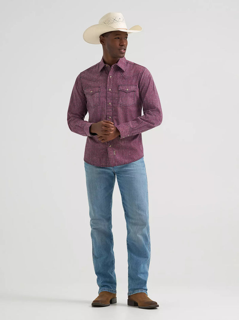 Load image into Gallery viewer, 112378797 - Wrangler Men's Retro® Premium Long Sleeve Western Snap Printed Shirt
