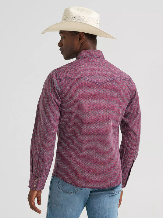 112378797 - Wrangler Men's Retro® Premium Long Sleeve Western Snap Printed Shirt