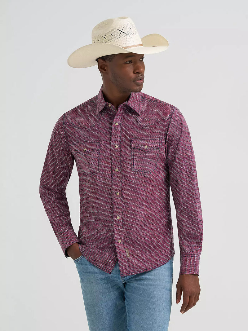 Load image into Gallery viewer, 112378797 - Wrangler Men's Retro® Premium Long Sleeve Western Snap Printed Shirt
