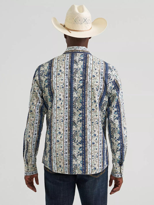 112378799 - Wrangler Men's Wrangler Retro® Premium Long Sleeve Western Snap Printed Shirt