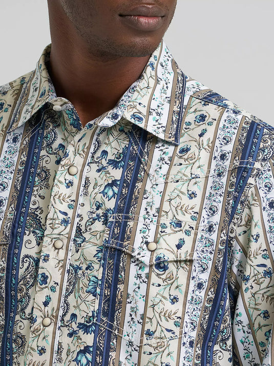 112378799 - Wrangler Men's Wrangler Retro® Premium Long Sleeve Western Snap Printed Shirt