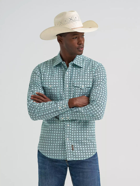 112378803 - Wrangler Men's Wrangler Retro® Premium Long Sleeve Western Snap Shirt