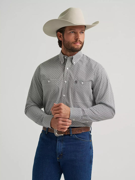 112379024 - Wrangler® George Strait™ Long Sleeve Button Down Two Pocket Shirt