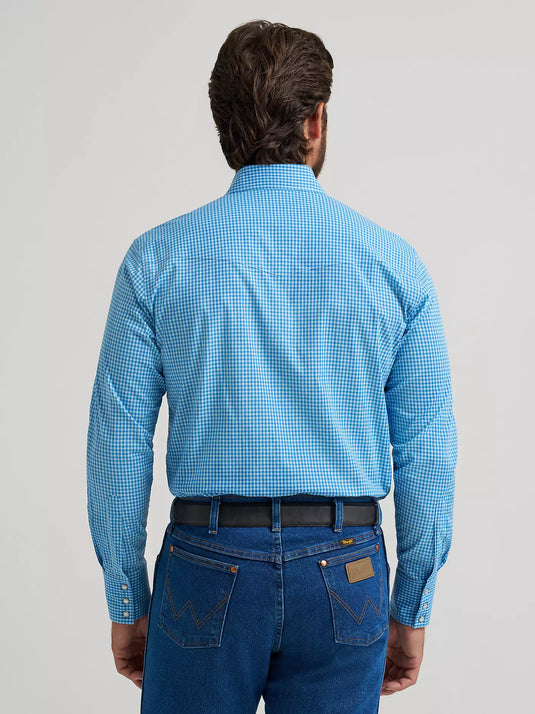 112379032 - Wrangler Men's Wrinkle Resist Long Sleeve Western Snap Plaid Shirt