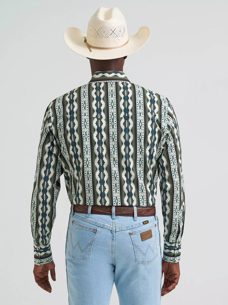 Load image into Gallery viewer, 112379228 - Wrangler Men's Checotah® Long Sleeve Western Snap Printed Shirt
