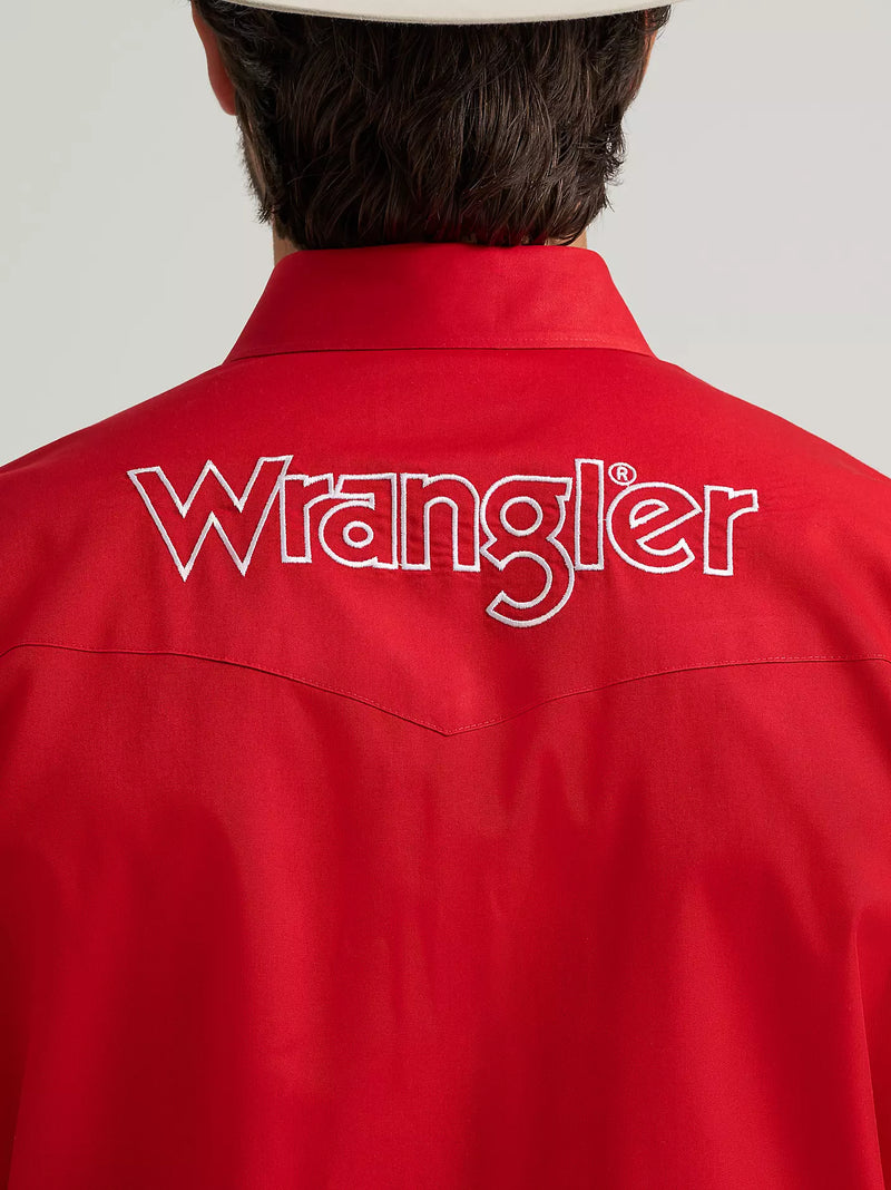Load image into Gallery viewer, 112379238 - Wrangler® Men's Logo Long Sleeve Western Snap Shirt
