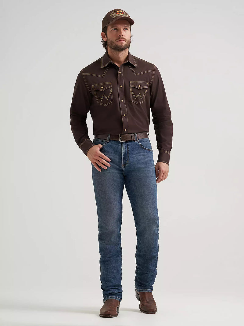 Load image into Gallery viewer, 112381533 - Men's Wrangler Retro® Premium Western Snap Solid Shirt
