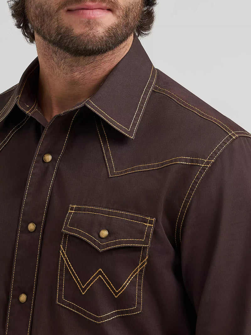 Load image into Gallery viewer, 112381533 - Men's Wrangler Retro® Premium Western Snap Solid Shirt
