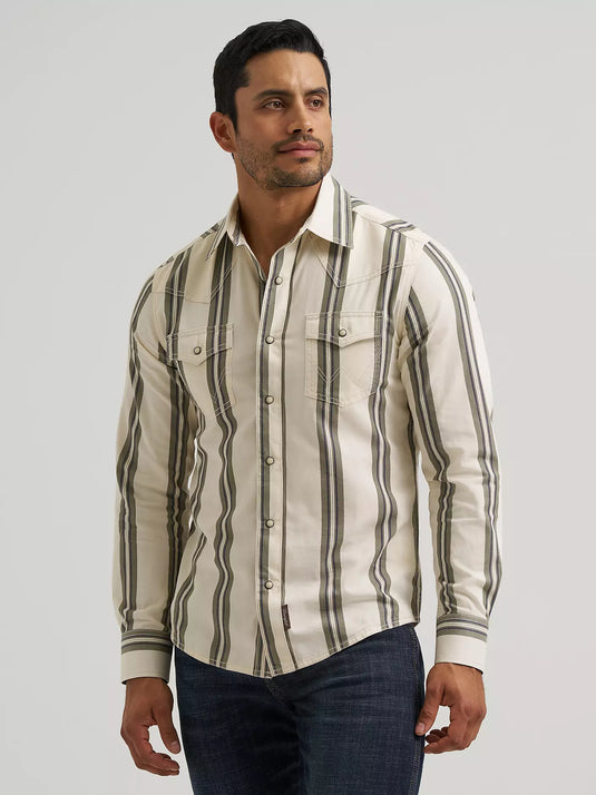 112381538 - Wrangler Men's Retro® Premium Stripe Western Snap Shirt