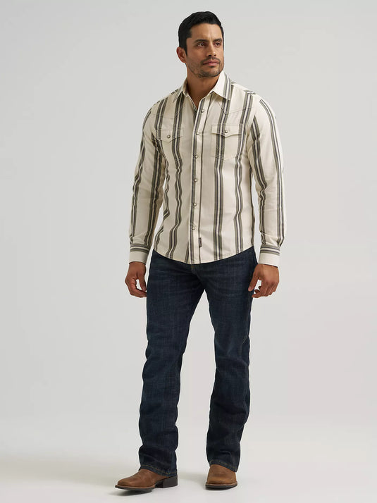 112381538 - Wrangler Men's Retro® Premium Stripe Western Snap Shirt