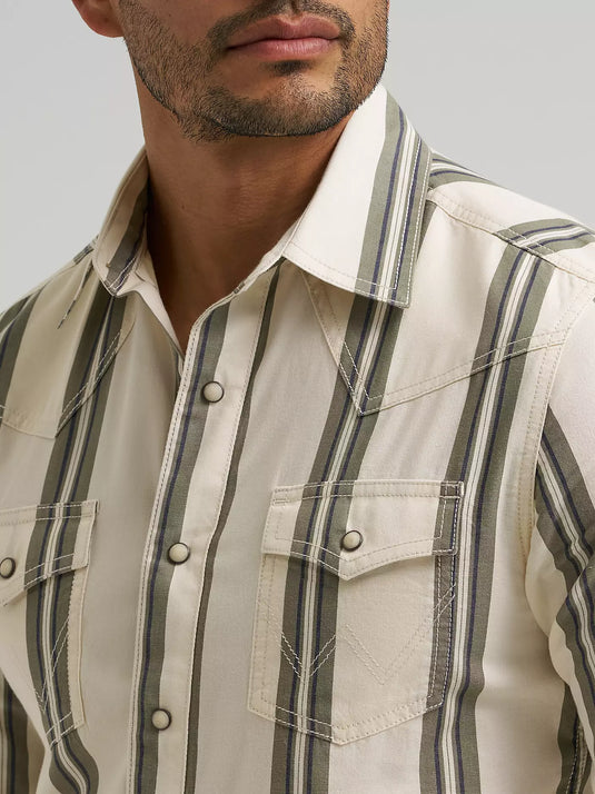 112381538 - Wrangler Men's Retro® Premium Stripe Western Snap Shirt