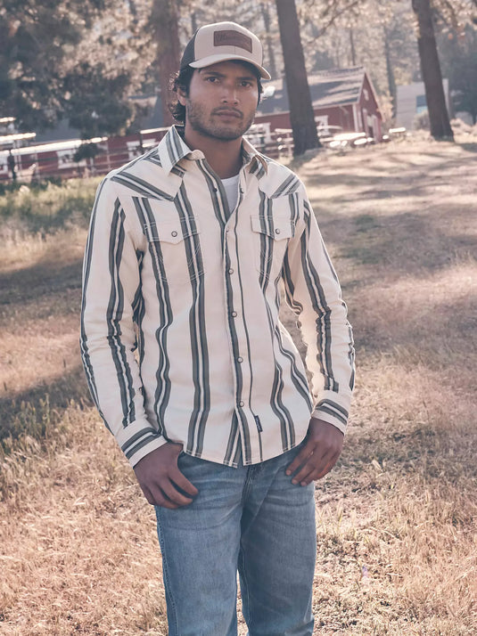 112381538 - Wrangler Men's Retro® Premium Stripe Western Snap Shirt