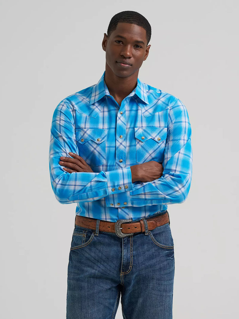 Load image into Gallery viewer, 112381875 - Men's Wrangler Retro® Long Sleeve Sawtooth Snap Pocket Western Shirt
