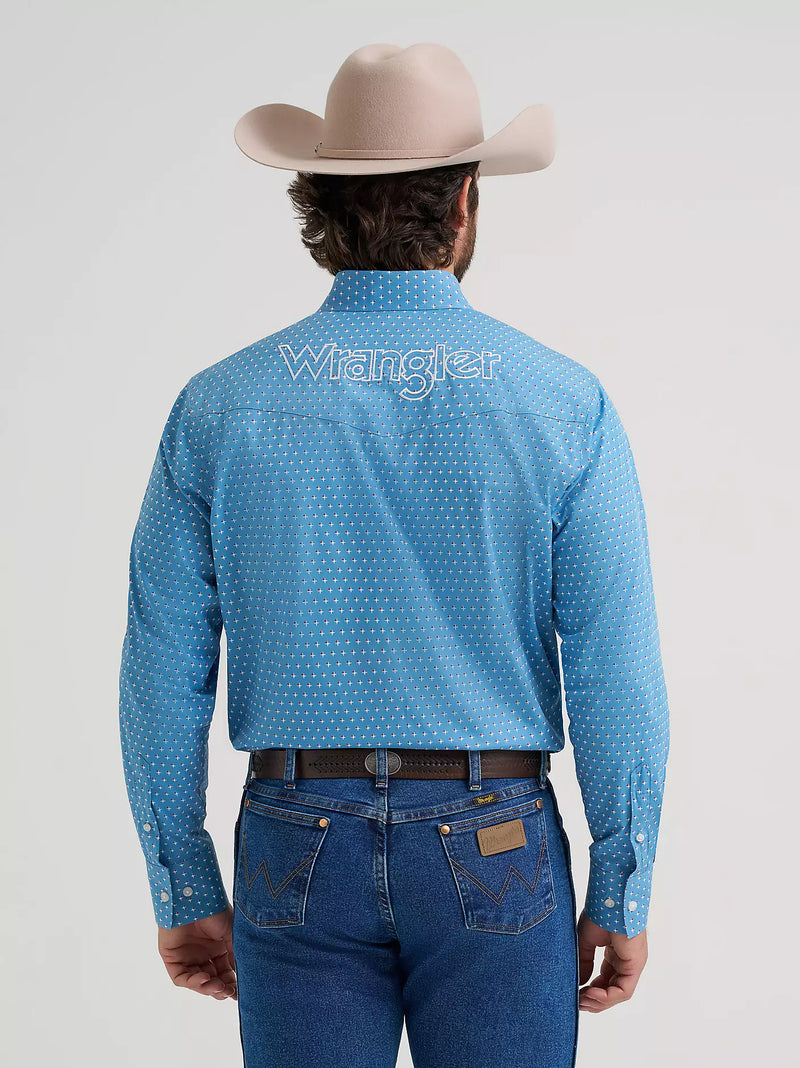 Load image into Gallery viewer, 112381985 - Men's Wrangler® Logo Long Sleeve Button-Down Print Shirt
