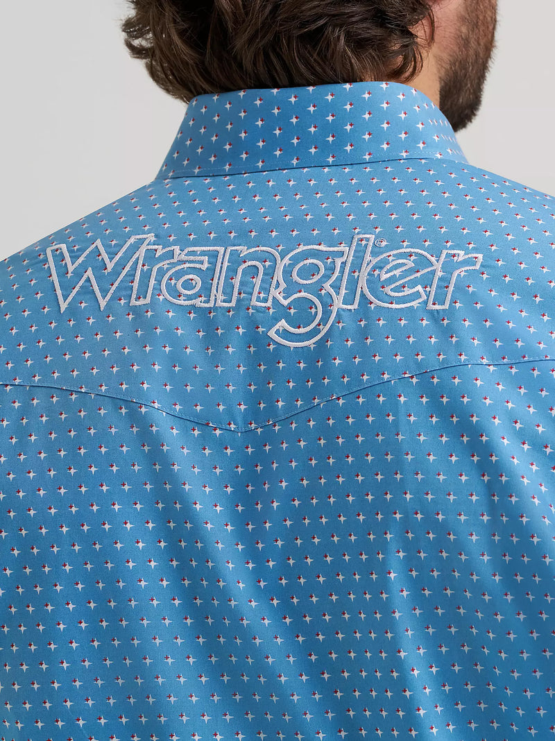 Load image into Gallery viewer, 112381985 - Men's Wrangler® Logo Long Sleeve Button-Down Print Shirt
