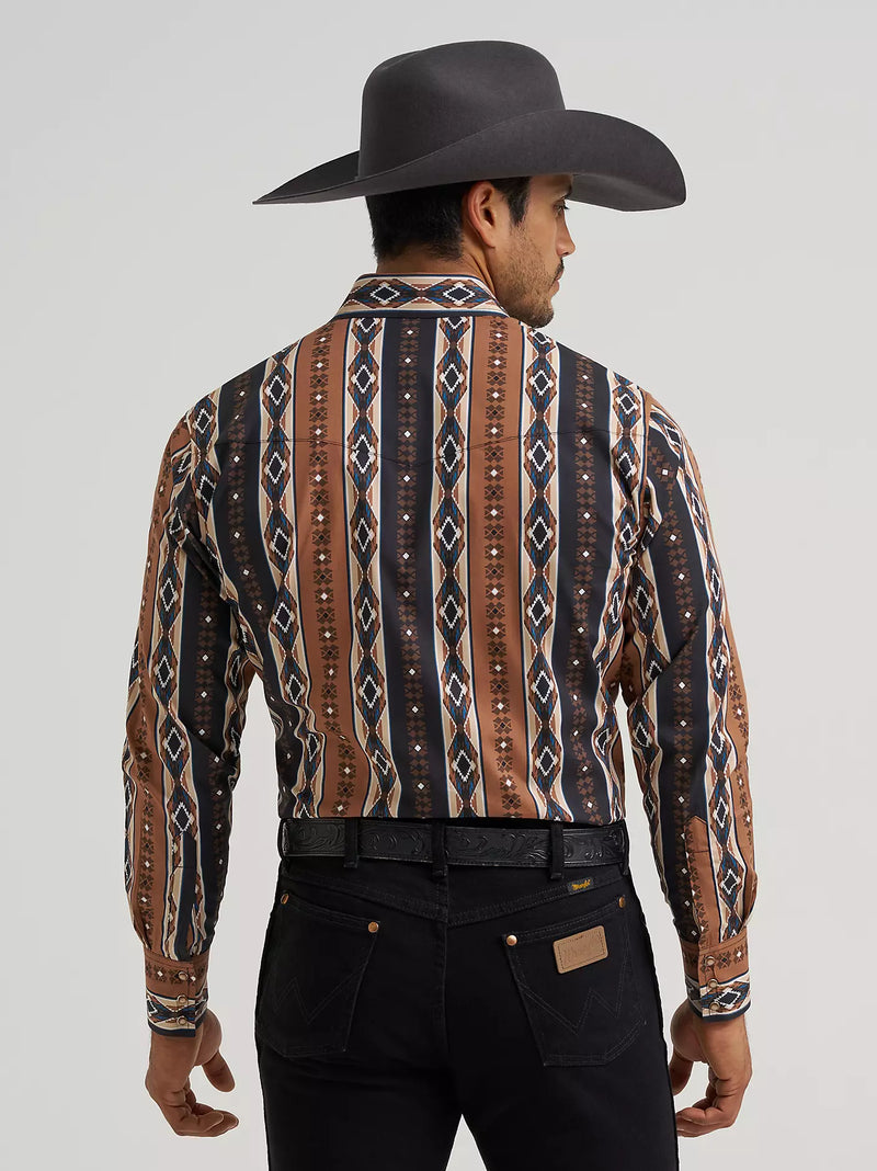 Load image into Gallery viewer, 112381991 - Wrangler Men's Checotah® Long Sleeve Western Snap Printed Shirt
