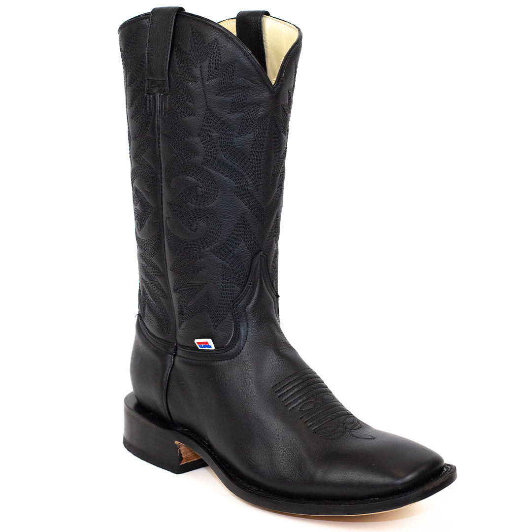 1124 - RockinLeather Men's Black Square Toe Western Boot – D & D Outfitters