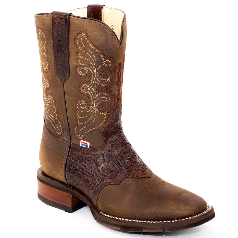 Load image into Gallery viewer, 1127 - RockinLeather Men&#39;s Hand Tooled Overlay Western Boot
