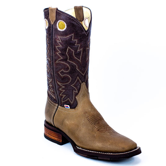 1131 - RockinLeather Men's Square Toe Crazy Flotter Brown Western Boot