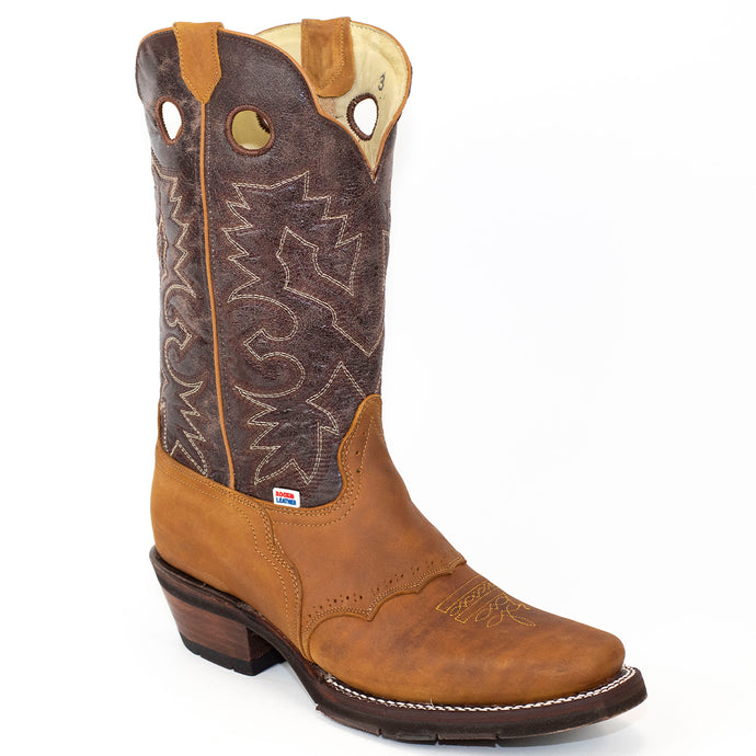 1135 - RockinLeather Men's Distressed Brown Narrow Square Toe Western Boot