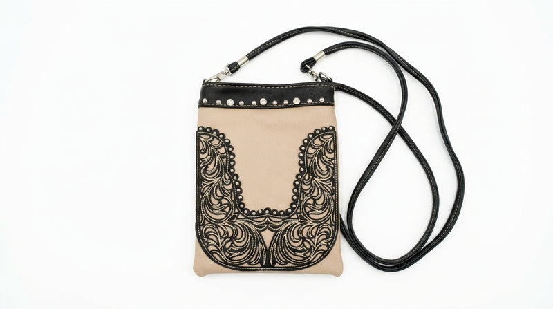 Load image into Gallery viewer, Rainbow Purse 5 - Khaki with Black Floral Design

