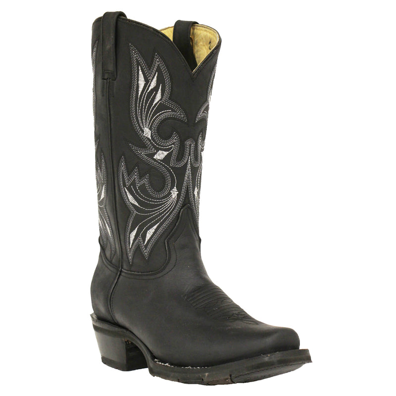 Load image into Gallery viewer, 1149 - RockinLeather Men&#39;s Black Oiled Narrow Square Toe Western Boot
