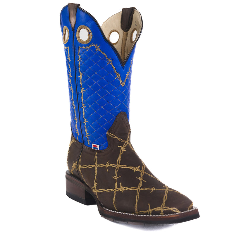 Load image into Gallery viewer, 1154 - RockinLeather Men&#39;s Barbed Wire Square Toe Western Boot
