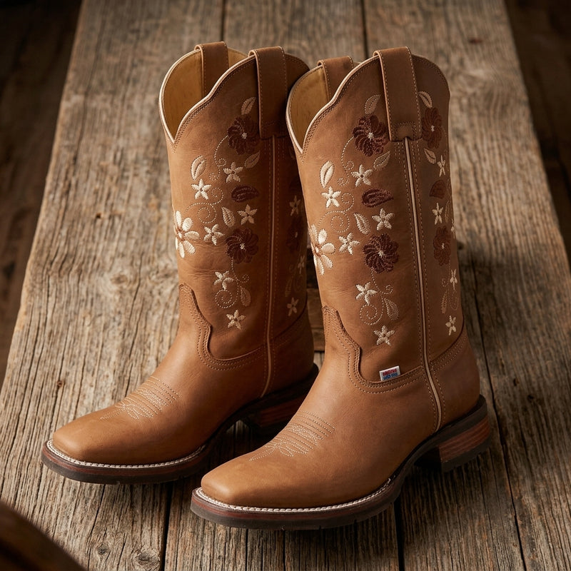 Load image into Gallery viewer, 2191 - RockinLeather Women's Crazy Horse Western Boot w/Floral Embroidery
