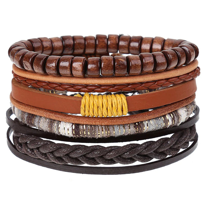 ACCBC 9 - Multi Layer Beaded/PU Leather Bracelet