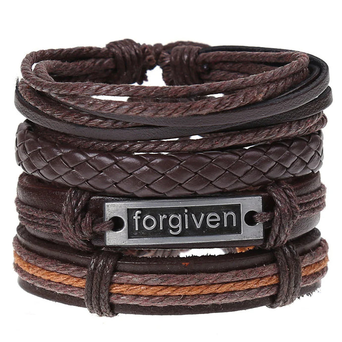 ACCBC 11 - Multi Layer Beaded/PU Leather Forgiven Bracelet