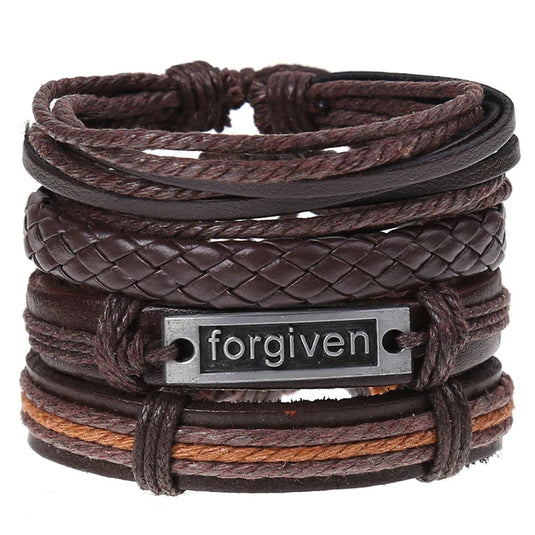 ACCBC 11 - Multi Layer Beaded/PU Leather Forgiven Bracelet