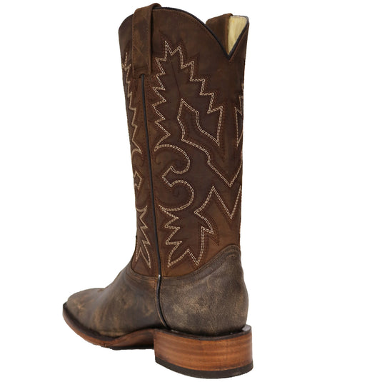 1170 - RockinLeather Men's Bomber Brown Square Toe Western Boot