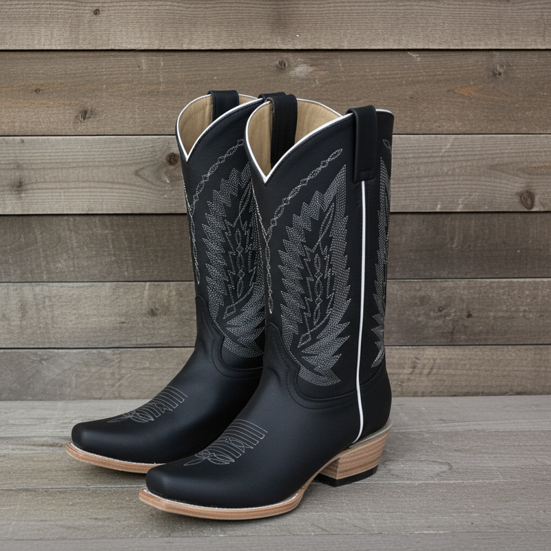 Load image into Gallery viewer, 1236 - RockinLeather Men&#39;s Black Crazy Horse Narrow Square Toe Boot
