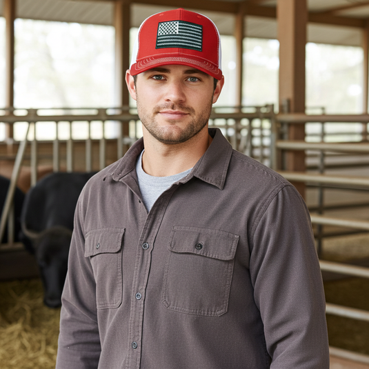 SA134 - Southern Addiction Red/White Barbed Wire Flag Cap