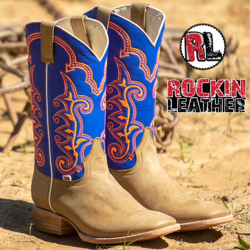 Load image into Gallery viewer, 1178 - RockinLeather Men&#39;s Crazy Horse w/Blue Upper Western Boot
