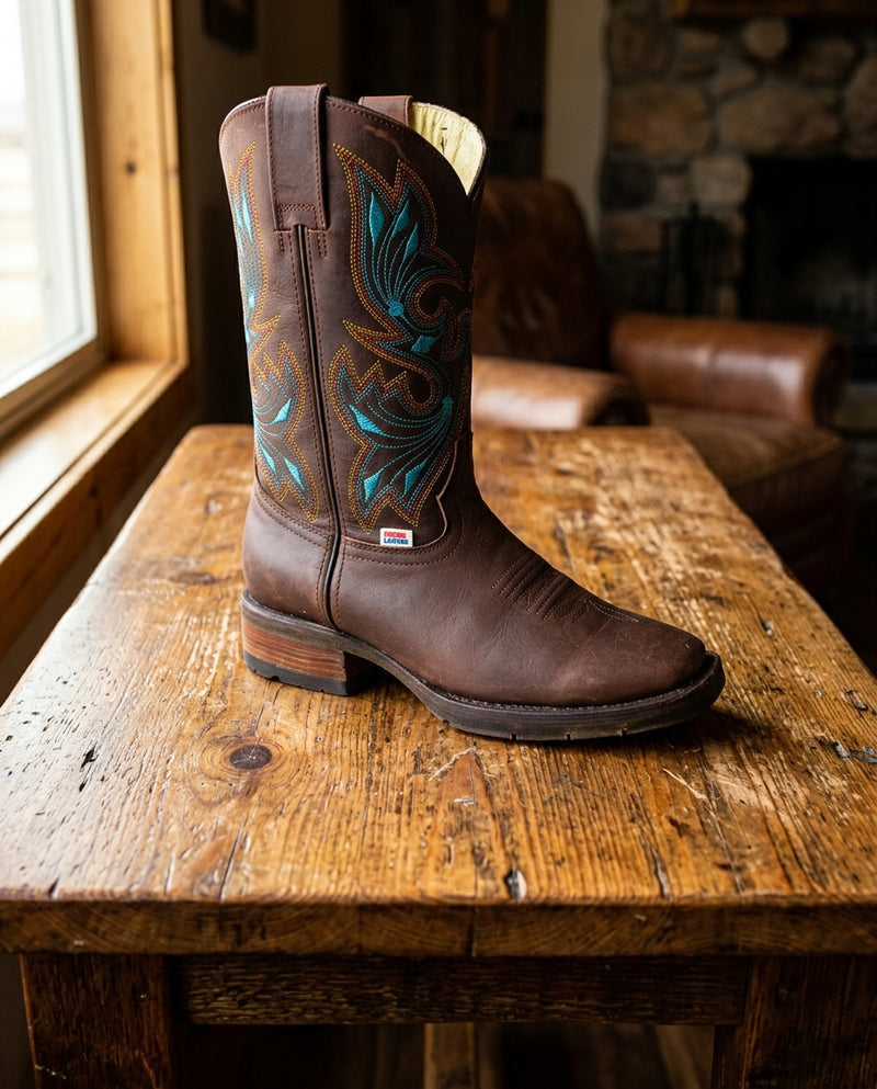 Load image into Gallery viewer, 2150 - RockinLeather Women's Dark Brown Western Boot With Square Toe
