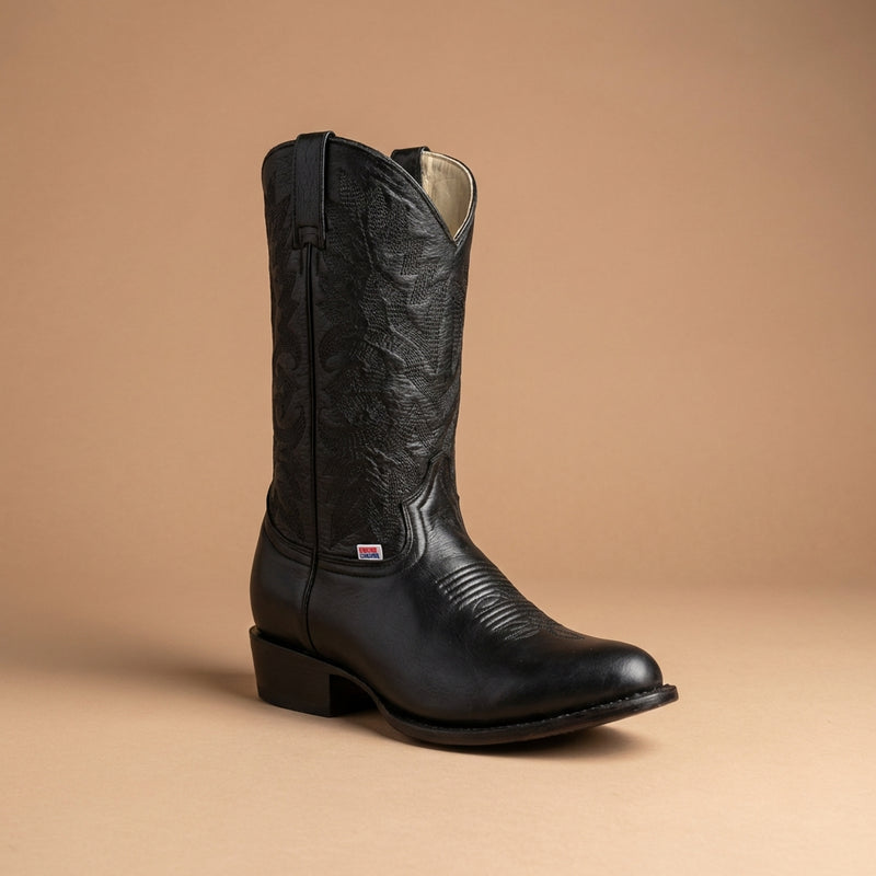 Load image into Gallery viewer, 1146 - RockinLeather Men's Barcelona Black R Toe Western Boot
