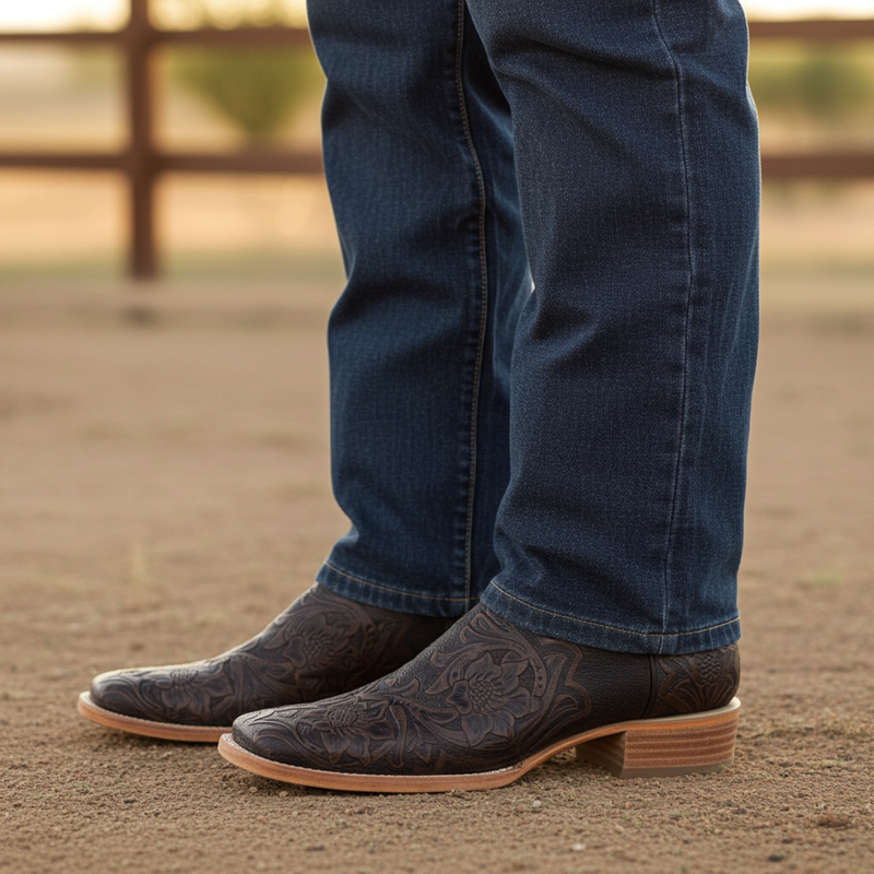 Load image into Gallery viewer, 1190 - RockinLeather Men's Stamped Cowhide Leather Boot
