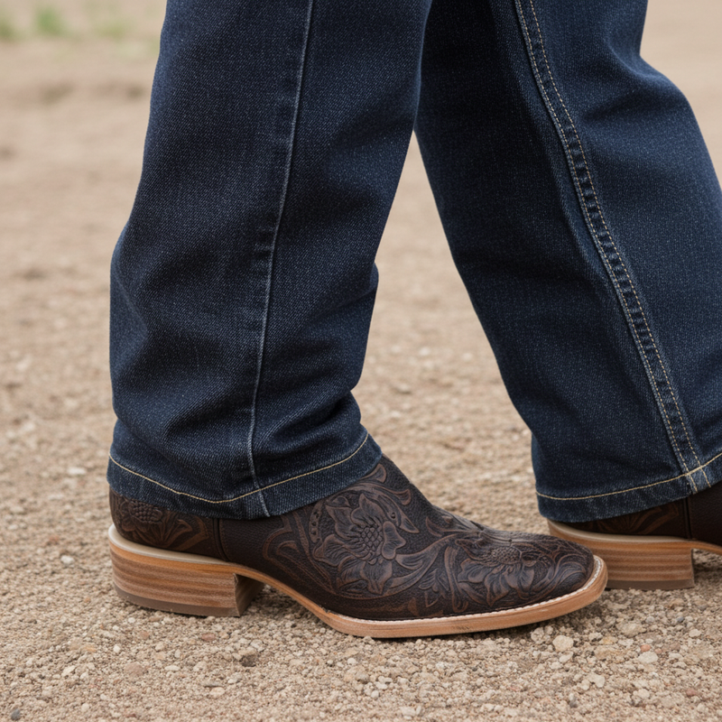 Load image into Gallery viewer, 1190 - RockinLeather Men's Stamped Cowhide Leather Boot
