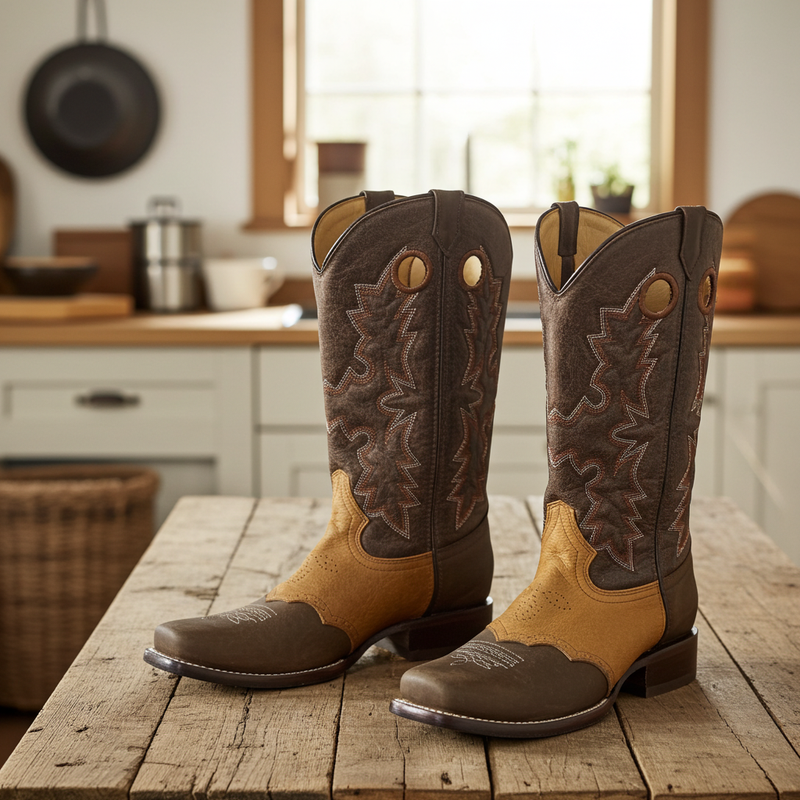 Load image into Gallery viewer, CP5005 - Cowboy Prayer Men&#39;s Chocolate Western Boot With Overlay
