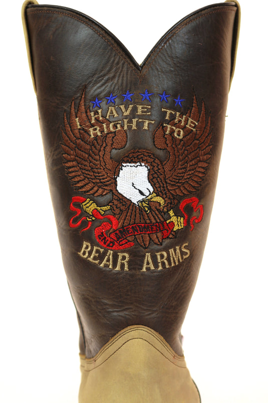 1199 - RockinLeather Men's * Right To Bear Arms * Western Boot
