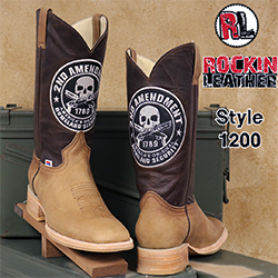 1200 - RockinLeather Men's * 2nd Amendment * Western Boot